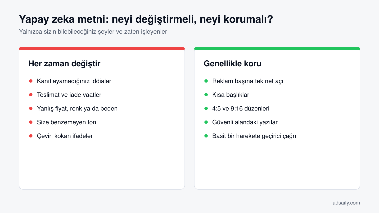 Yapay zeka metni: neyi değiştirmeli, neyi korumalı?: Yalnızca sizin bilebileceğiniz şeyler ve zaten işleyenler